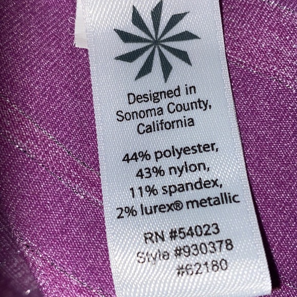 Athleta Chevron Dolman Sleeve Drop Waist Dress,Sparkling purple SIZE XXS - Picture 3 of 4